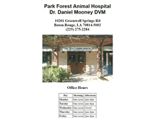 Tablet Screenshot of parkforestanimal.com